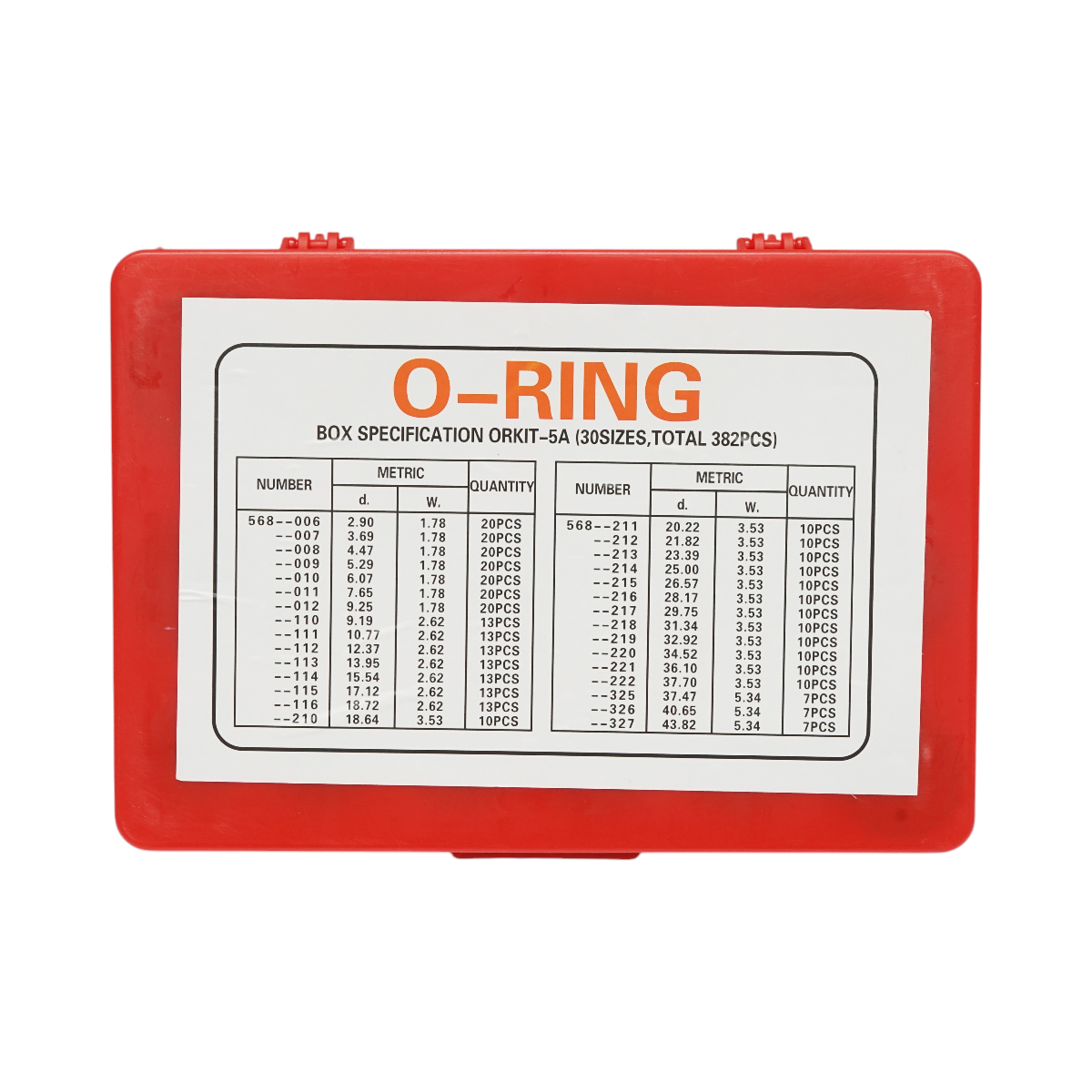 Kit O-ring metrici 382 pezzi