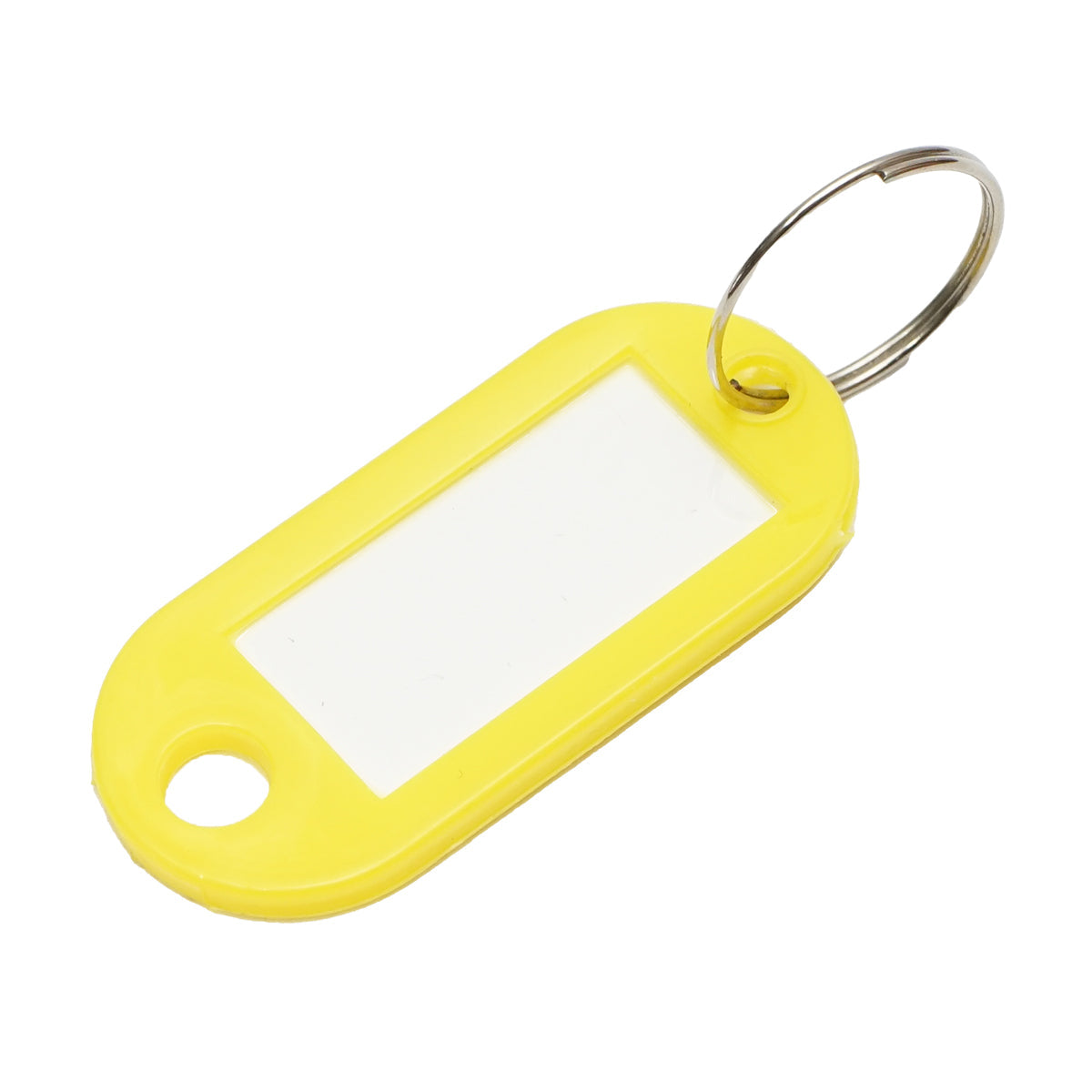 Portachiavi giallo con etichetta