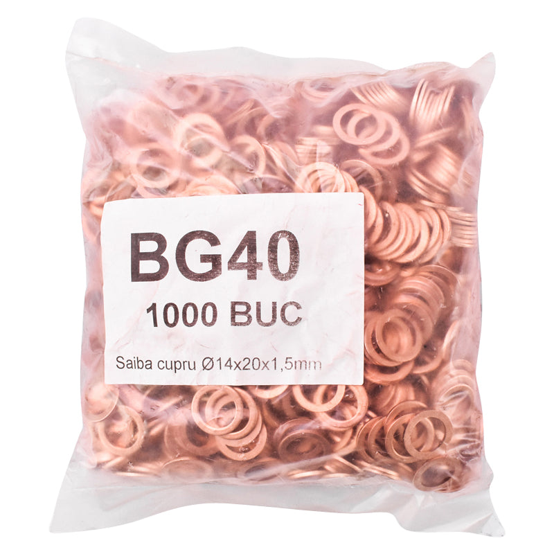 Rondella in rame 14×20×1,5 mm