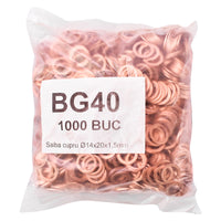 Rondella in rame 14×20×1,5 mm