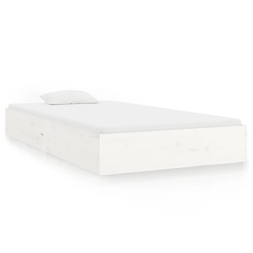 Giroletto-Struttura Letto Bianco in Legno Massello 100x200 cm 702285