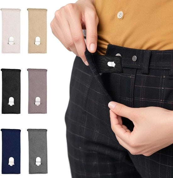 Confezione da 6 Estensioni per Pantaloni - Estensione per Pantaloni da Abito - Estensione per Bottone per Pantaloni - Pantaloni da Abito e da Maternità Dimensioni: 8,5 x 3,5 cm