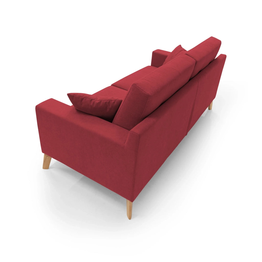 Danish Divano moderno in tessuto morbido impermeabile T02 206 cm rosso