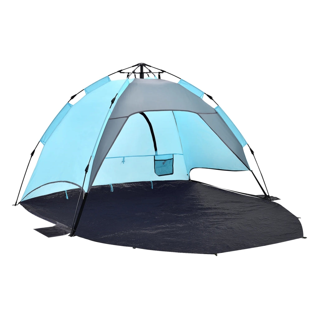 Tenda da spiaggia a montaggio immediato 215 x 135 x 140 cm azzurro grigio scuro 03_0008735