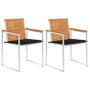 Sedie da Giardino 2 pz con Cuscini in Legno Acacia e Acciaio cod mxl 75815