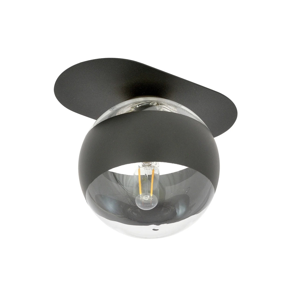 Plafoniera Minimal Patroclus Acciaio Nero 1 Luce E14