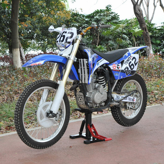 Cavalletto Alzamoto 28x17.5x24.5-35.5 cm in Acciaio e Gomma Nero e Rosso