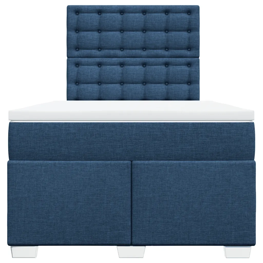 vidaXL Giroletto a Molle con Materasso Blu 120x190 cm in Tessuto