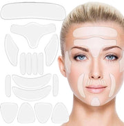 Pannelli anti-rughe per il viso/decolleté, 16 pezzi - Hypoallergenici - Pannelli in silicone - Adesivi anti-rughe per il viso e decolleté - Zona facciale e decolleté - Pannelli morbidi e comodi