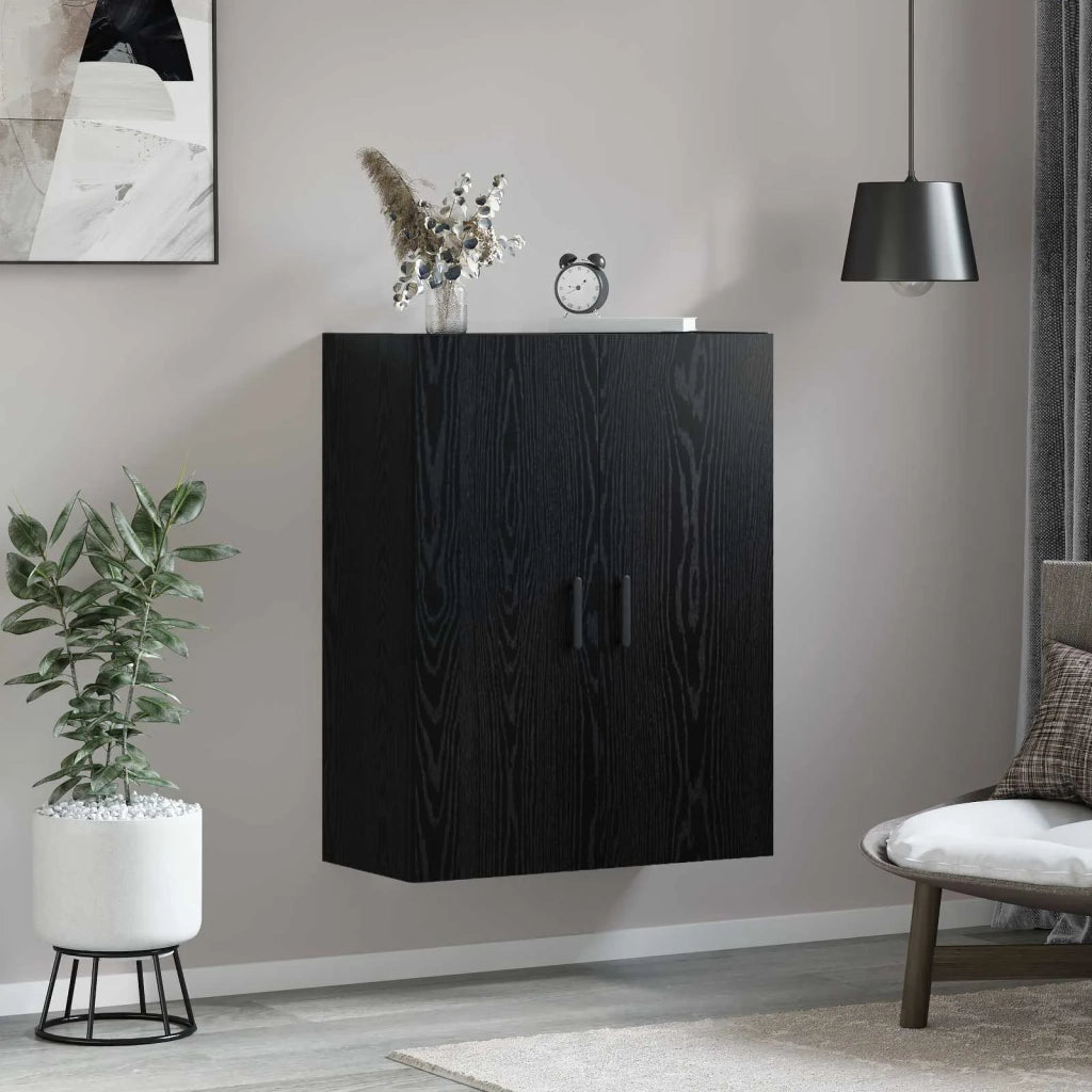Armadietto a muro Rovere Nero 69,5 x 34 x 90 cm