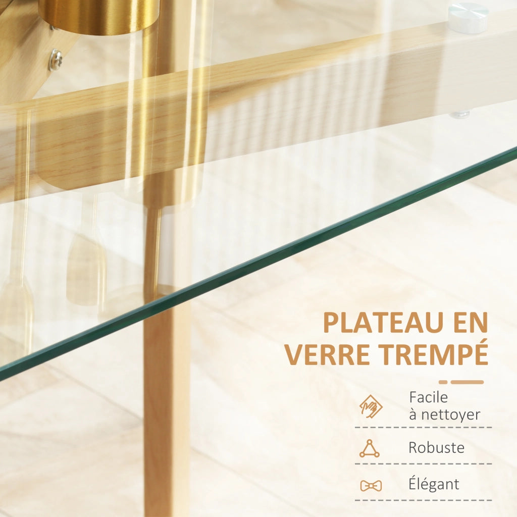 Tavolo da pranzo allungabile per 4 persone ¨C Minimal ¨C vetro temperato, acciaio, 120x60x76 cm