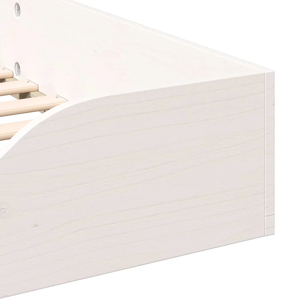 Struttura del letto Bianco 75 x 190 cm Pino massello 873398