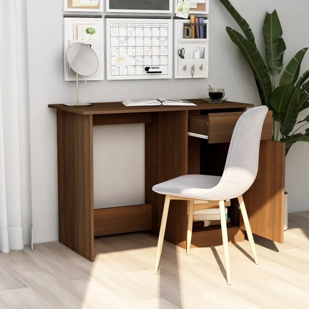 Scrivania Rovere Marrone 100x50x76 cm in Legno Multistrato 815422