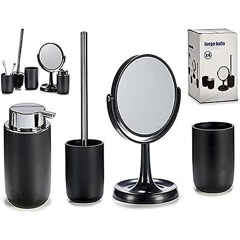 Set da Bagno Nero polipropilene (4 Pezzi) (4 pcs)