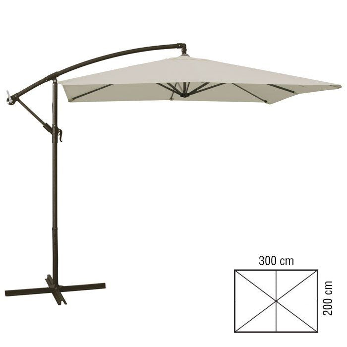 OMBRELLONE ECRU BRACCIO ACCIAIO RETTANGOLARE 2X3