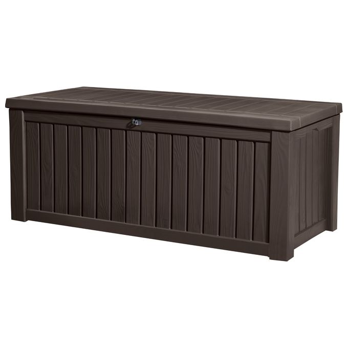 Keter Rockwood Deck Box Armadietto portaoggetti Rettangolare Marrone