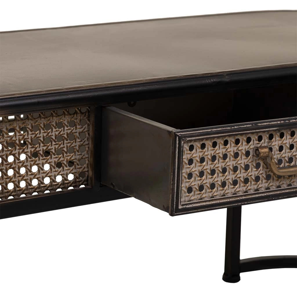 Tavolino in metallo marrone 110x42x45h