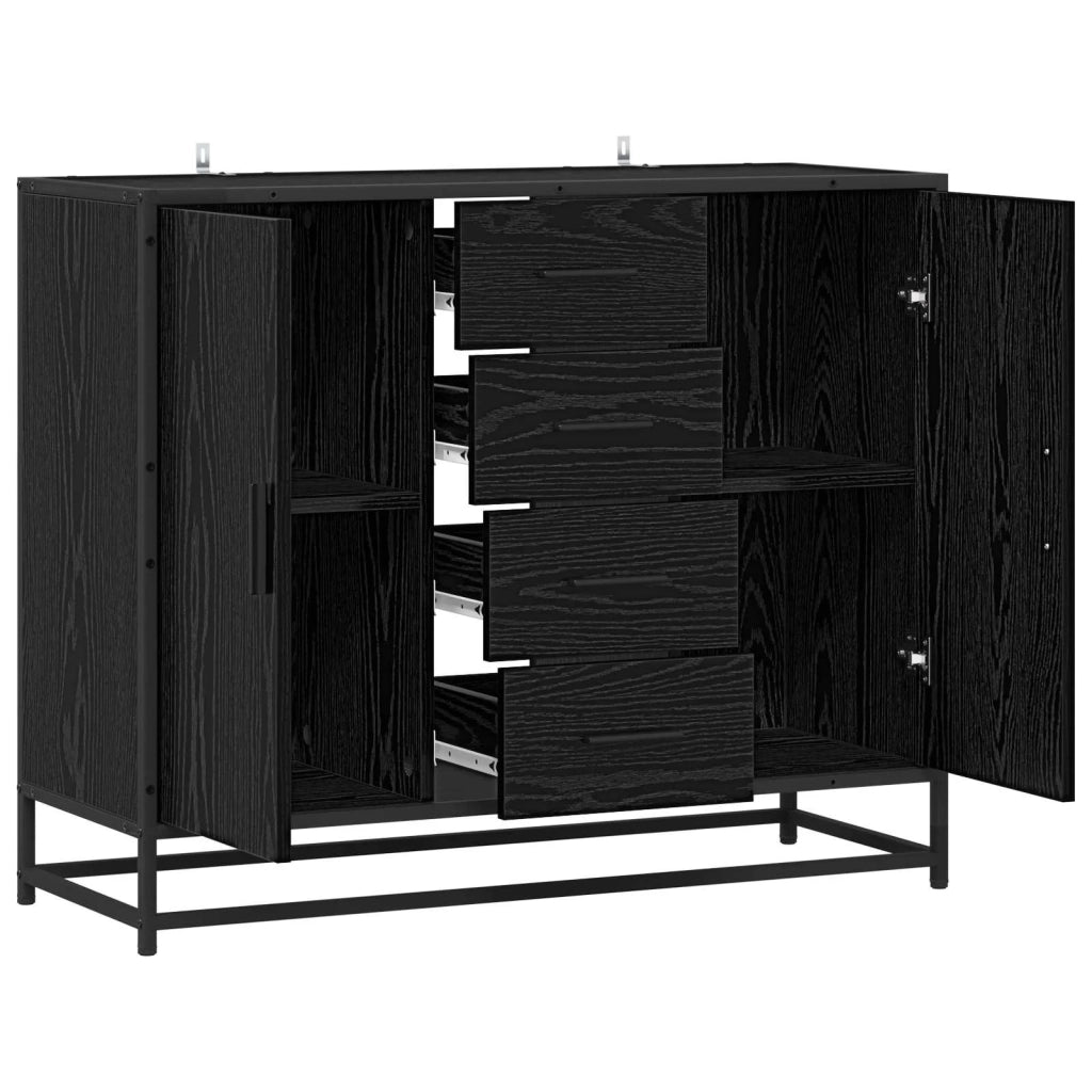 Credenza Rovere Nero 92 x 35 x 76 cm Legno ingegnerizzato 3439157