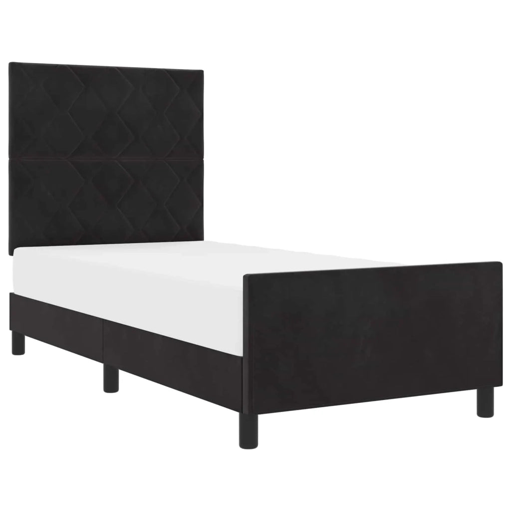 Letto a molle con testiera Nero 90 x 200 cm Velluto 3344983