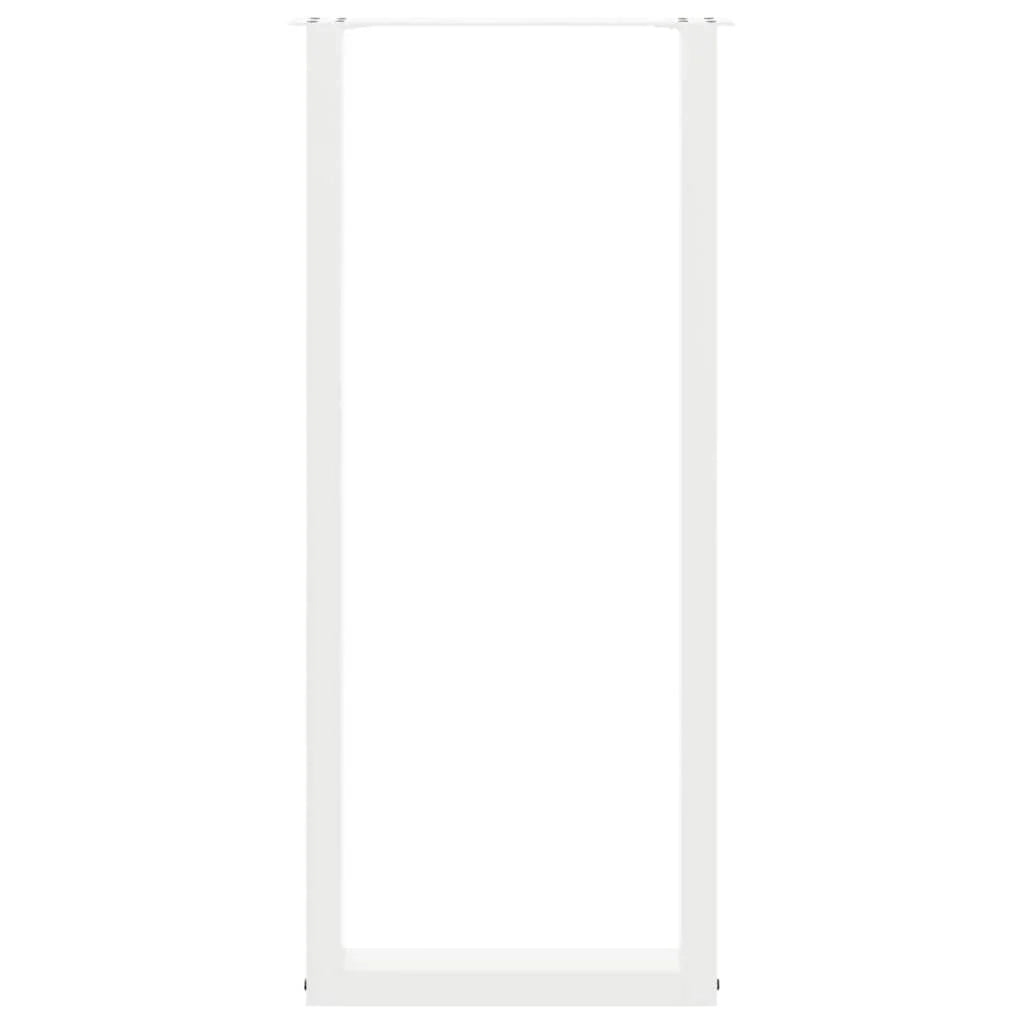 Set di 2 gambe per tavolo da bar a forma di U 40 x 110-111 cm estetica moderna con piedini regolabili acciaio bianco 02_0057481