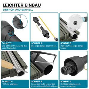 Albero cardanico T4 Giunto cardanico 850-935mm 460Nm 540rpm Cardano 40kW (55CV) 2x 1 3/8" 6 denti