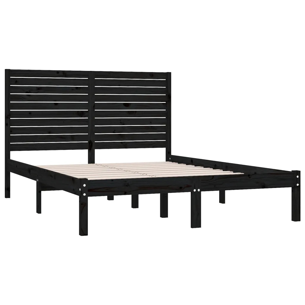 Giroletto Nero in Legno Massello 150x200 cm King Size 3104617