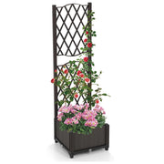 Set di 1 fioriera rialzata 123 x 40 x 22 cm con rete di drenaggio design moderno da giardino PE marrone 20_0012208