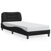Letto singolo | Letto per adulti | Giroletto senza Materasso Hvar Nero 80x200 cm in Similpelle