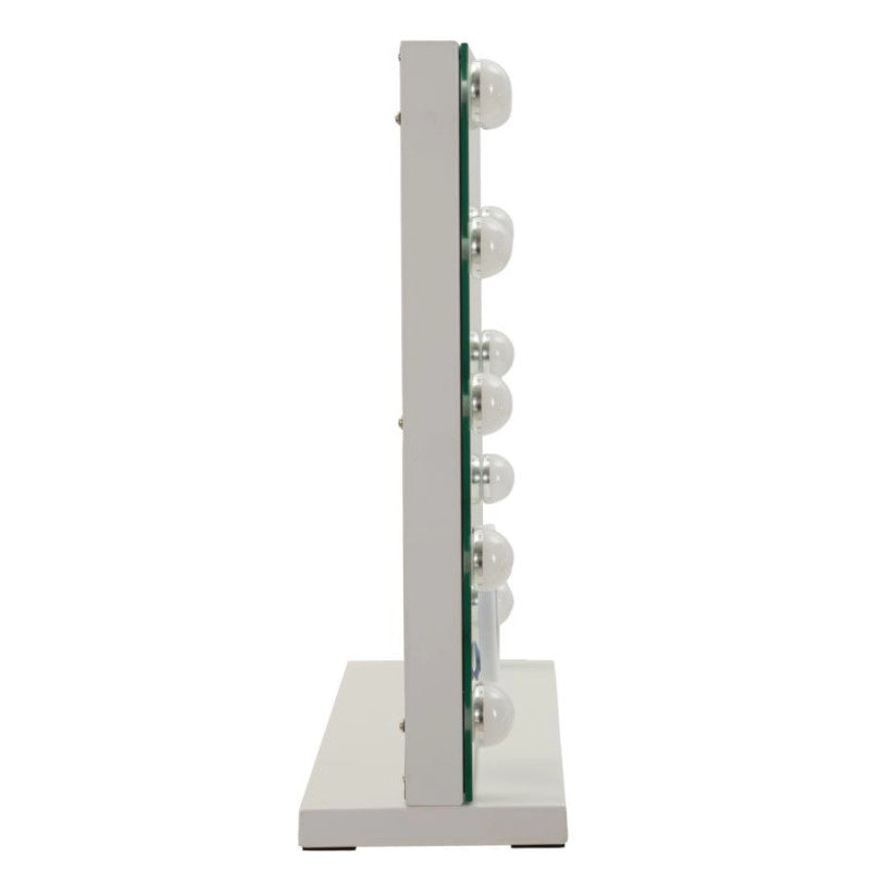 Specchio Da Tavolo Hollywood cm 55x14x43 (specchietto Rotondo cm ø 9) (luce Con 3 Temperature Di Colore)