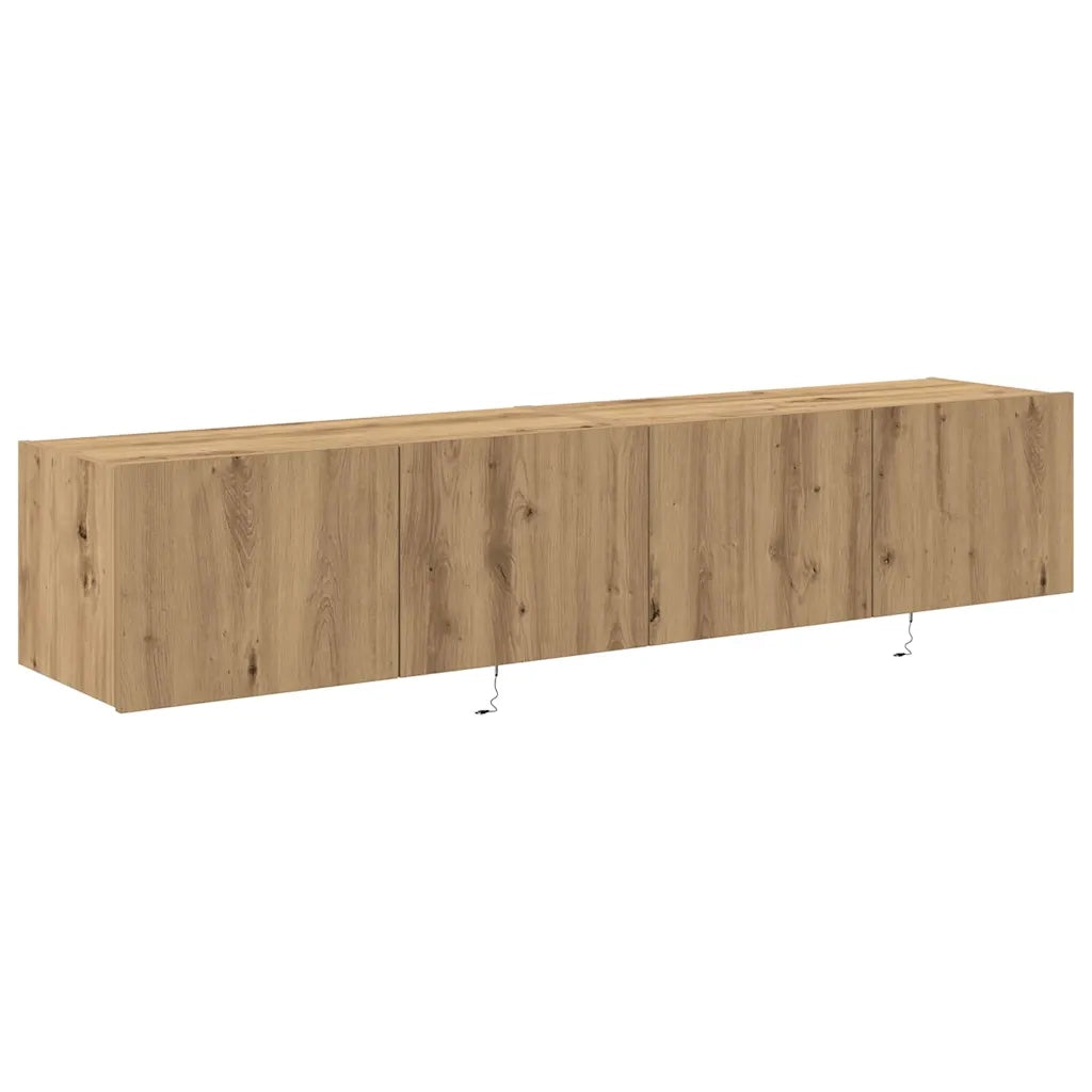 Mobile TV da parete 2 pcs Rovere artigianale 80 x 35 x 31 cm 863107