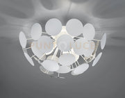 DISCALGO PLAFONIERA SFERA TONDI METALLO BIANCO OPACO + ARGENTO D. 54CM 3 LUCI ATTACCO E14