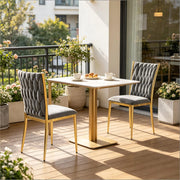 SEDIA Imbottita Schienale Alto 47 x 94,5 x 59,5 cm Velluto Grigio Scuro/Oro Set da 2 pezzi