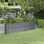 Vaso Giardino Acciaio Verniciato Polvere 260x40x68 cm Antracite cod mxl 52724
