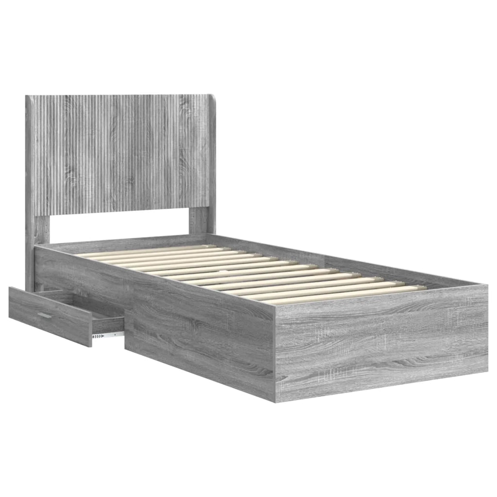 Struttura del letto con stoccaggio e testata Sonoma grigio 3414154