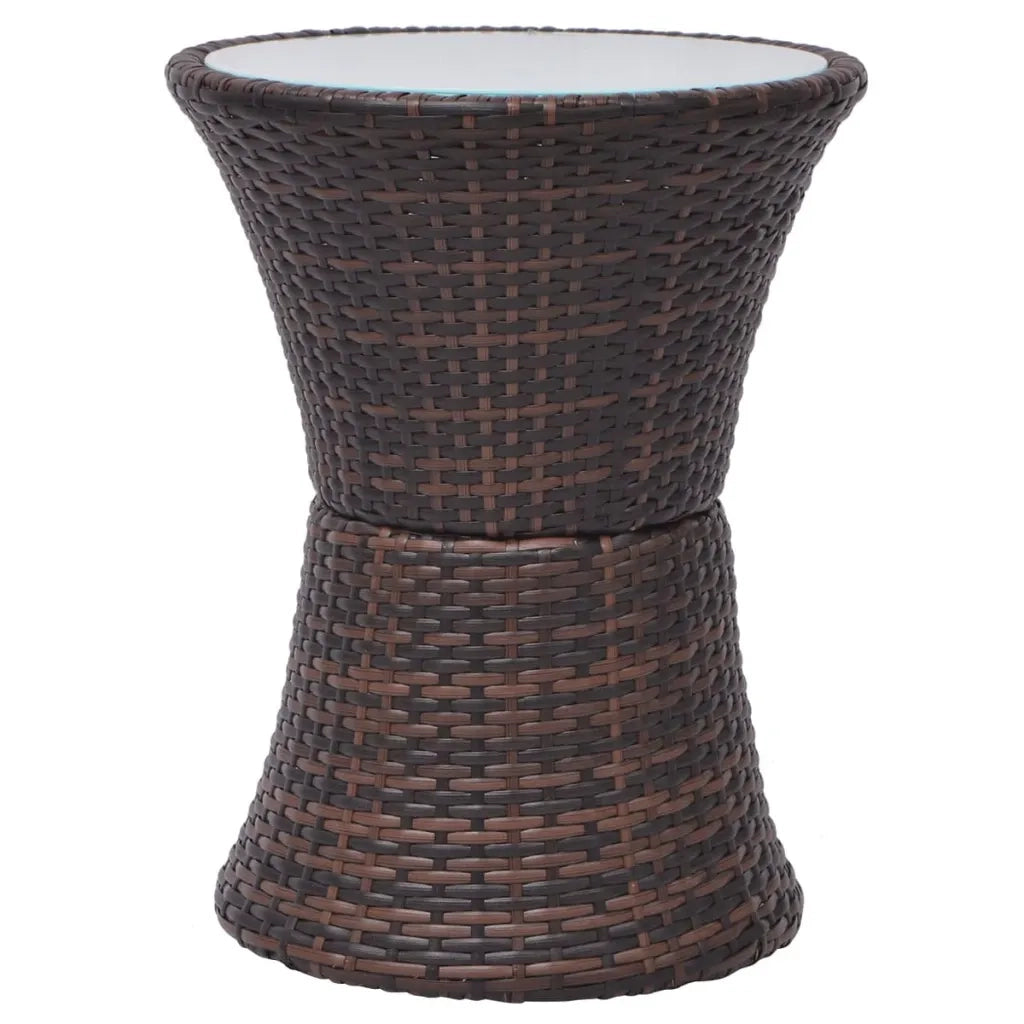 Set da Bistrot 3 pz con Cuscini in Polyrattan Marrone cod mxl 39923