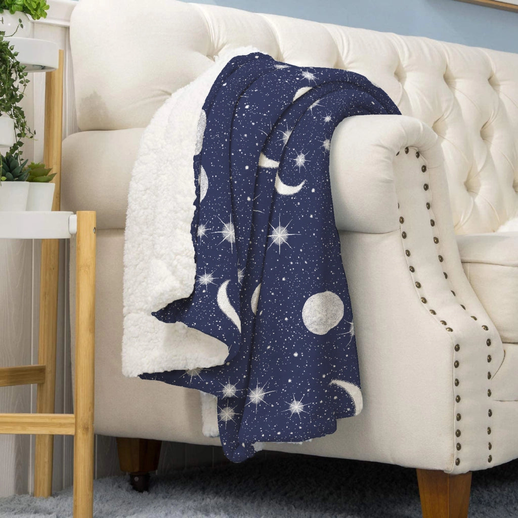 Coperta Plaid Pile Sherpa Invernale, Morbida Calda Coperta Pelosa  Doppio Lato Copertina Divano - Singola-150x190cm - Dis9-LuneComete