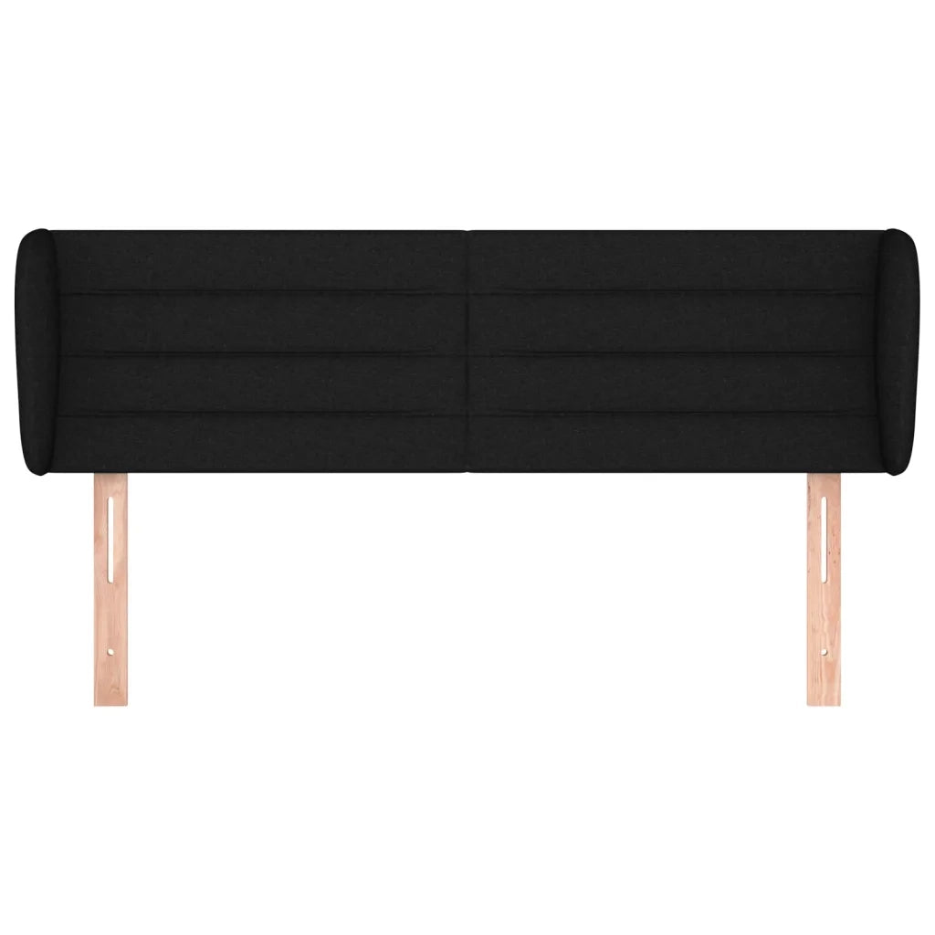 Testiera ad Orecchio-Testata con Orecchie Nera 147x23x78/88 cm in Tessuto 894709
