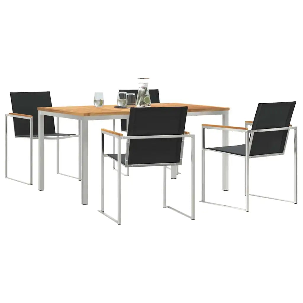 Set da Pranzo per Giardino 5 pcs Marrone Legno di teak solido 3334831