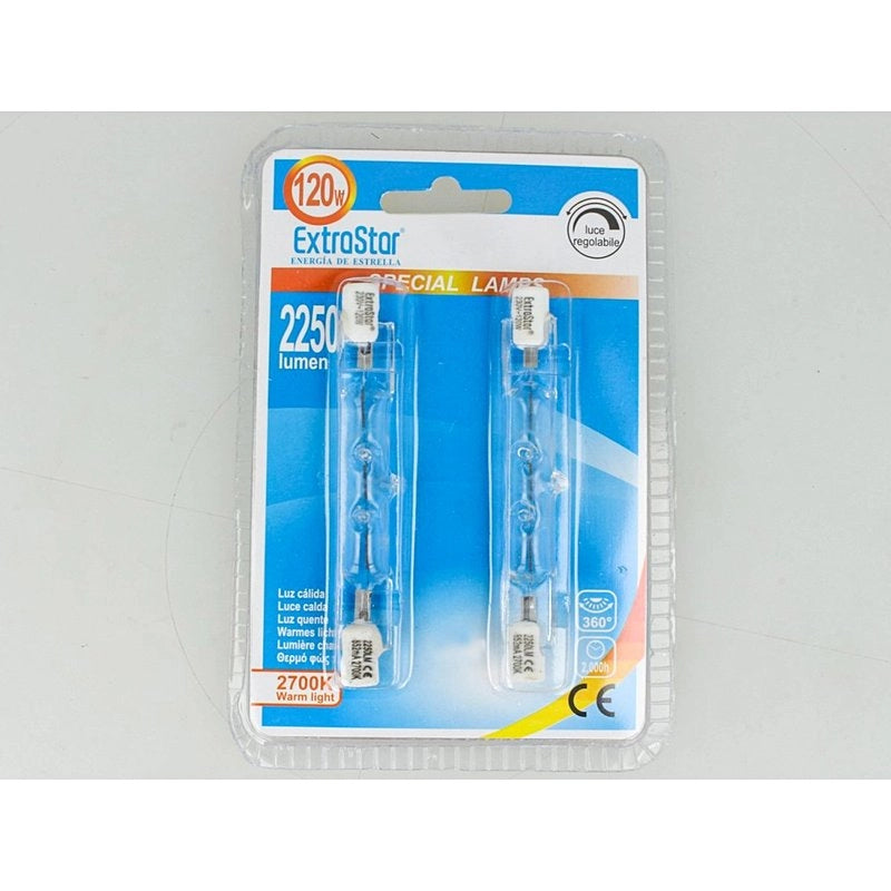 2 PZ Lampade Alogena Dimmerabile, Lampada R7S 78mm 120W 2215 Lumen Bianco Caldo 2800K