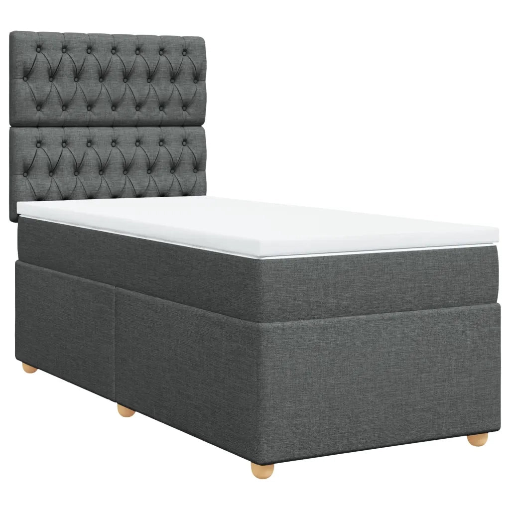 Giroletto a Molle con Materasso Grigio Scuro 80x200 cm Tessuto 3293415