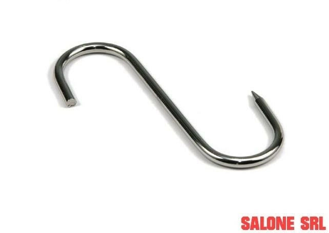 GANCIO FISSO DA MACELLAIO IN ACCIAIO INOX 10PZ. MM.3X60 MACELLERIA GANCI