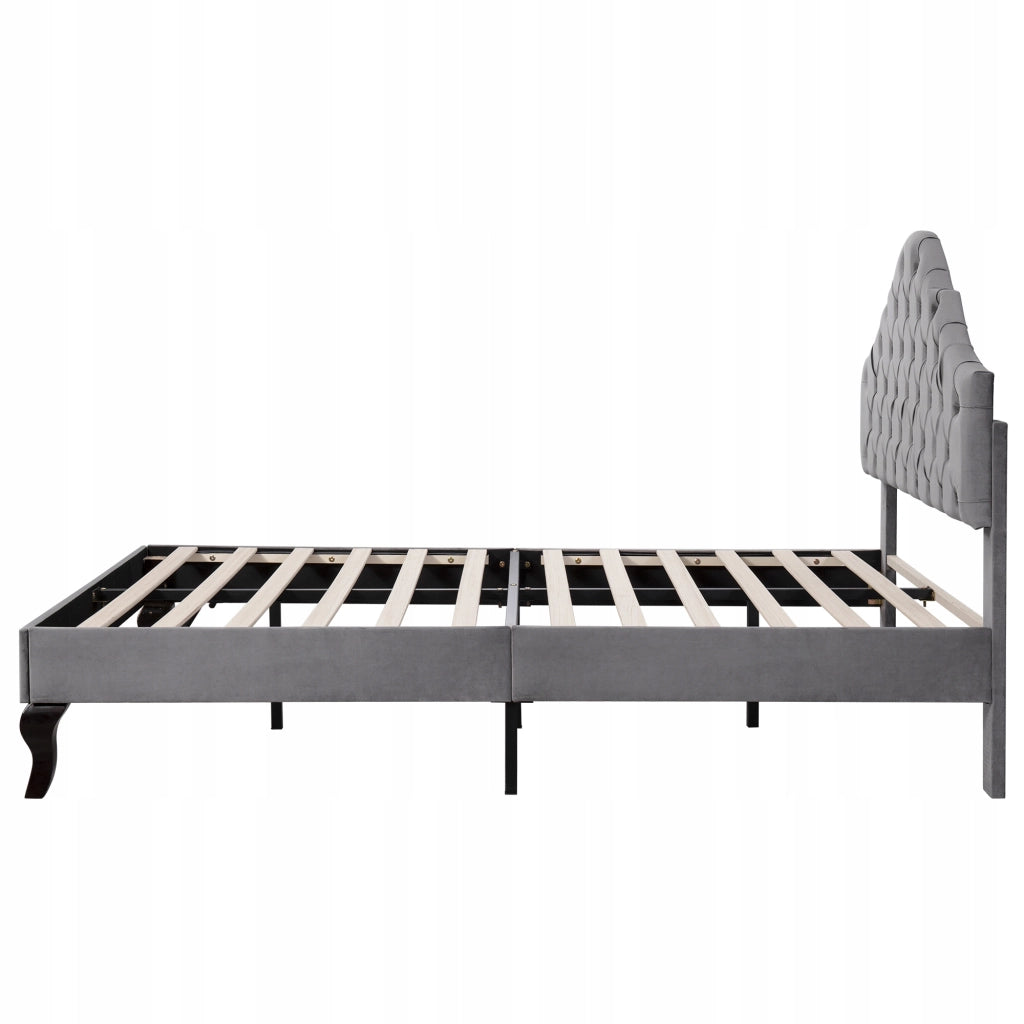 Letto singolo 140x200 - Xylo - Testiera regolabile, grigio