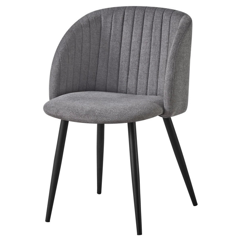 Set di 2 Poltrone Rhonda In Tessuto Grigio Gambe Nere Dimensione 59 5x54 5x81 5 Cm