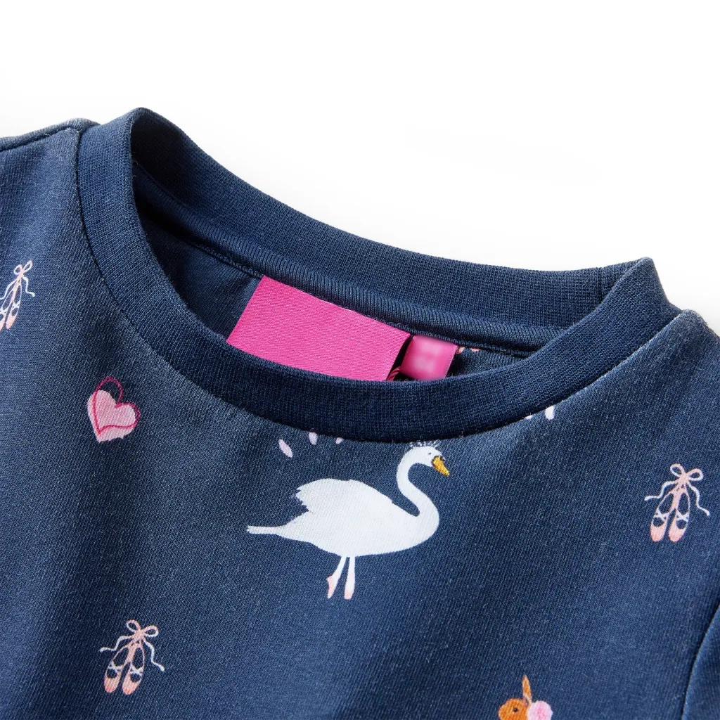 Abito da Bambina a Maniche Lunghe Blu Marino 116 CFW7542369