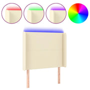 Testiera | Testata a LED Crema 103x16x118/128 cm in Similpelle