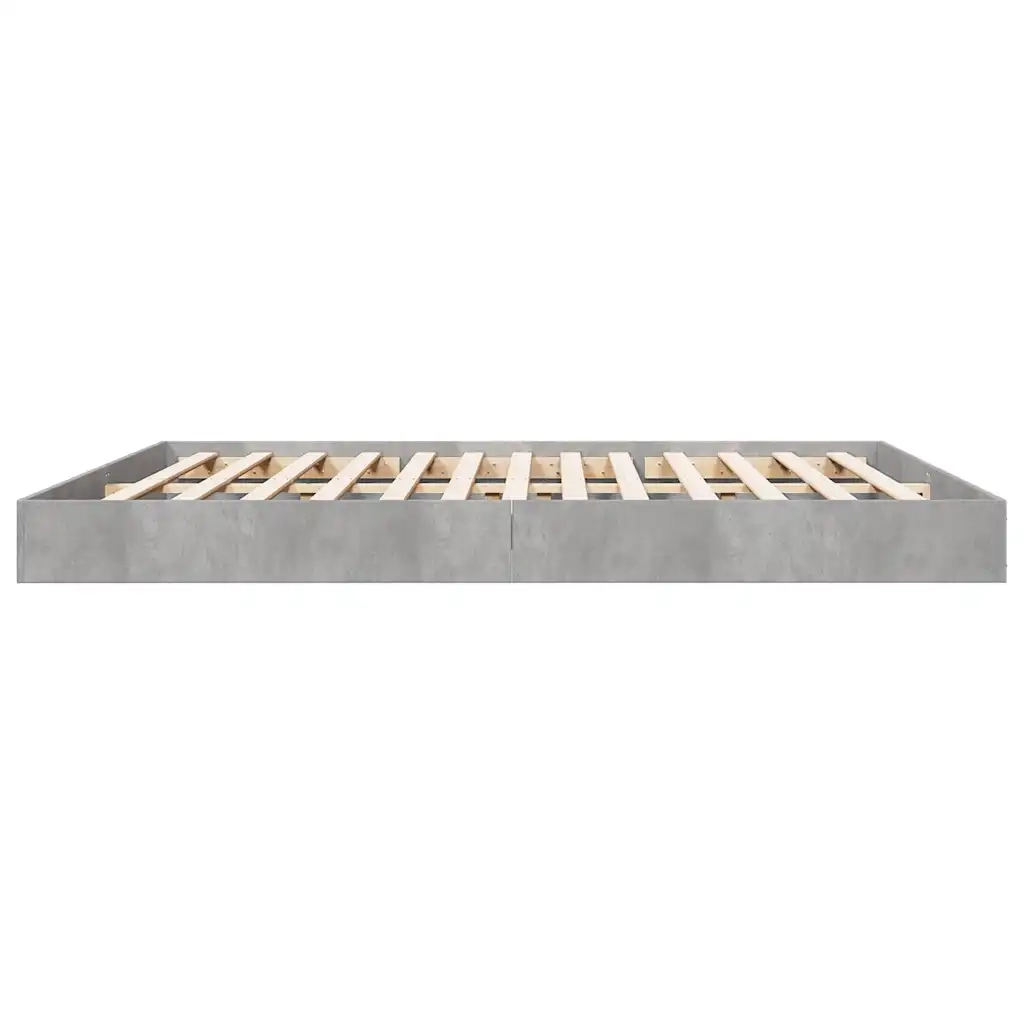 Letto matrimoniale | Letto per adulti | Giroletto Grigio Cemento 180x200 cm in Legno Multistrato