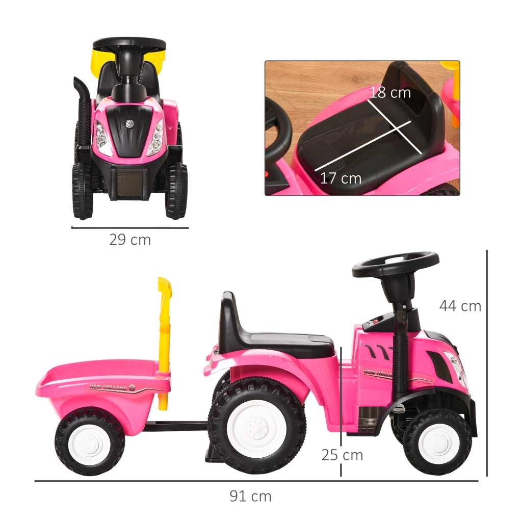 Tractorino Correpasillos con Rimorchio ¨C zephmum ¨C Rosa 91x29x44 cm
