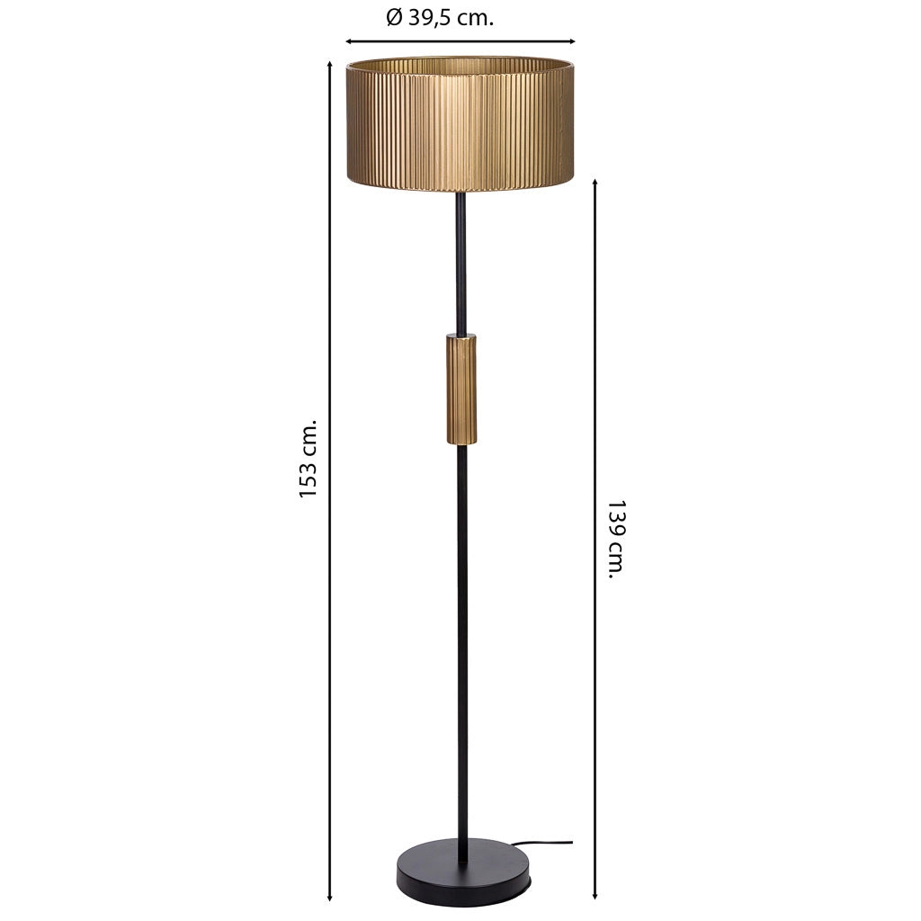 Lampada da terra in metallo 39,5x39,5x139/153h cm