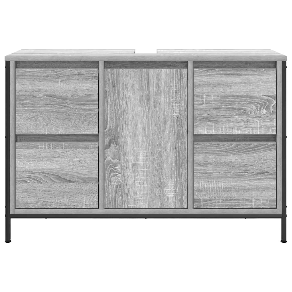 Mobile Lavabo con Cassetti Grigio Sonoma 90x34,5x60 cm 861890