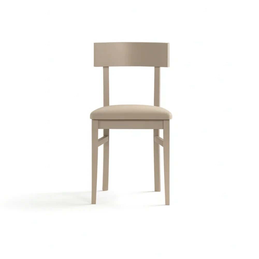 Set di 2 sedie da pranzo imbottite in legno tortora Zaira con struttura in legno facili da pulire Made in Italy | Duzzle